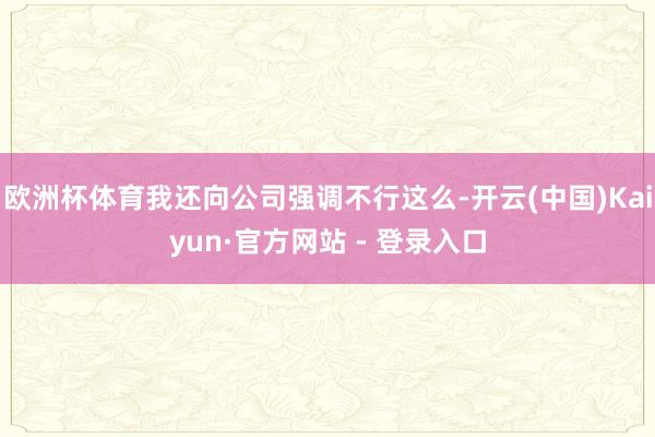 欧洲杯体育我还向公司强调不行这么-开云(中国)Kaiyun·官方网站 - 登录入口