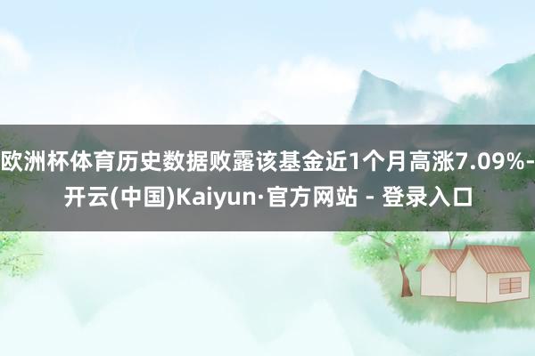 欧洲杯体育历史数据败露该基金近1个月高涨7.09%-开云(中国)Kaiyun·官方网站 - 登录入口