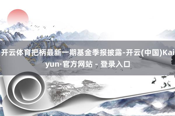 开云体育把柄最新一期基金季报披露-开云(中国)Kaiyun·官方网站 - 登录入口