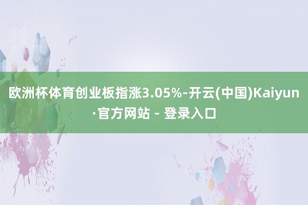 欧洲杯体育创业板指涨3.05%-开云(中国)Kaiyun·官方网站 - 登录入口