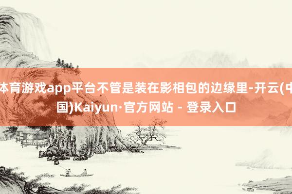 体育游戏app平台不管是装在影相包的边缘里-开云(中国)Kaiyun·官方网站 - 登录入口