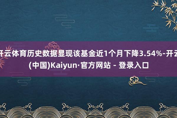 开云体育历史数据显现该基金近1个月下降3.54%-开云(中国)Kaiyun·官方网站 - 登录入口