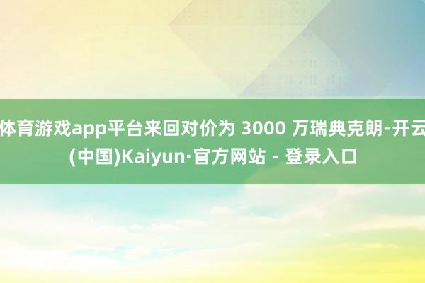 体育游戏app平台来回对价为 3000 万瑞典克朗-开云(中国)Kaiyun·官方网站 - 登录入口