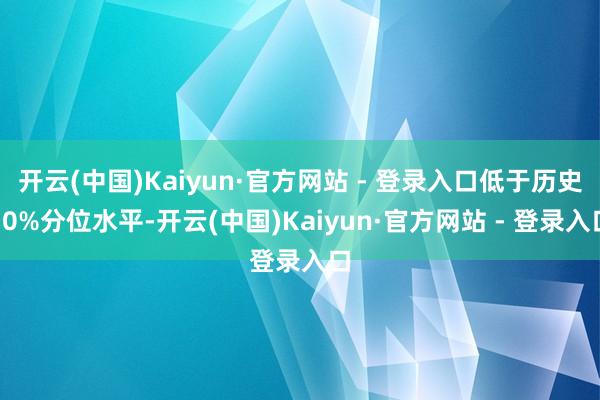 开云(中国)Kaiyun·官方网站 - 登录入口低于历史30%分位水平-开云(中国)Kaiyun·官方网站 - 登录入口