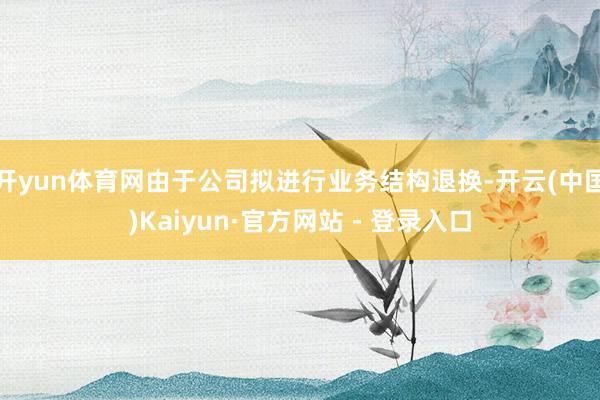 开yun体育网由于公司拟进行业务结构退换-开云(中国)Kaiyun·官方网站 - 登录入口