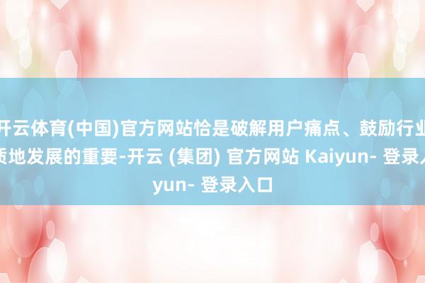 开云体育(中国)官方网站恰是破解用户痛点、鼓励行业高质地发展的重要-开云 (集团) 官方网站 Kaiyun- 登录入口