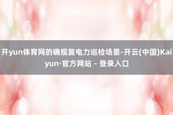 开yun体育网的确规复电力巡检场景-开云(中国)Kaiyun·官方网站 - 登录入口