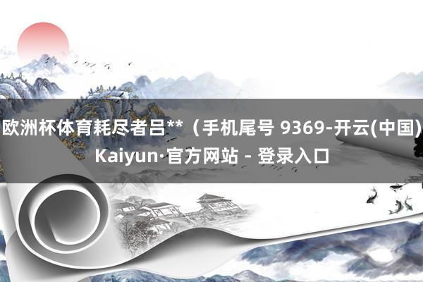 欧洲杯体育耗尽者吕**（手机尾号 9369-开云(中国)Kaiyun·官方网站 - 登录入口
